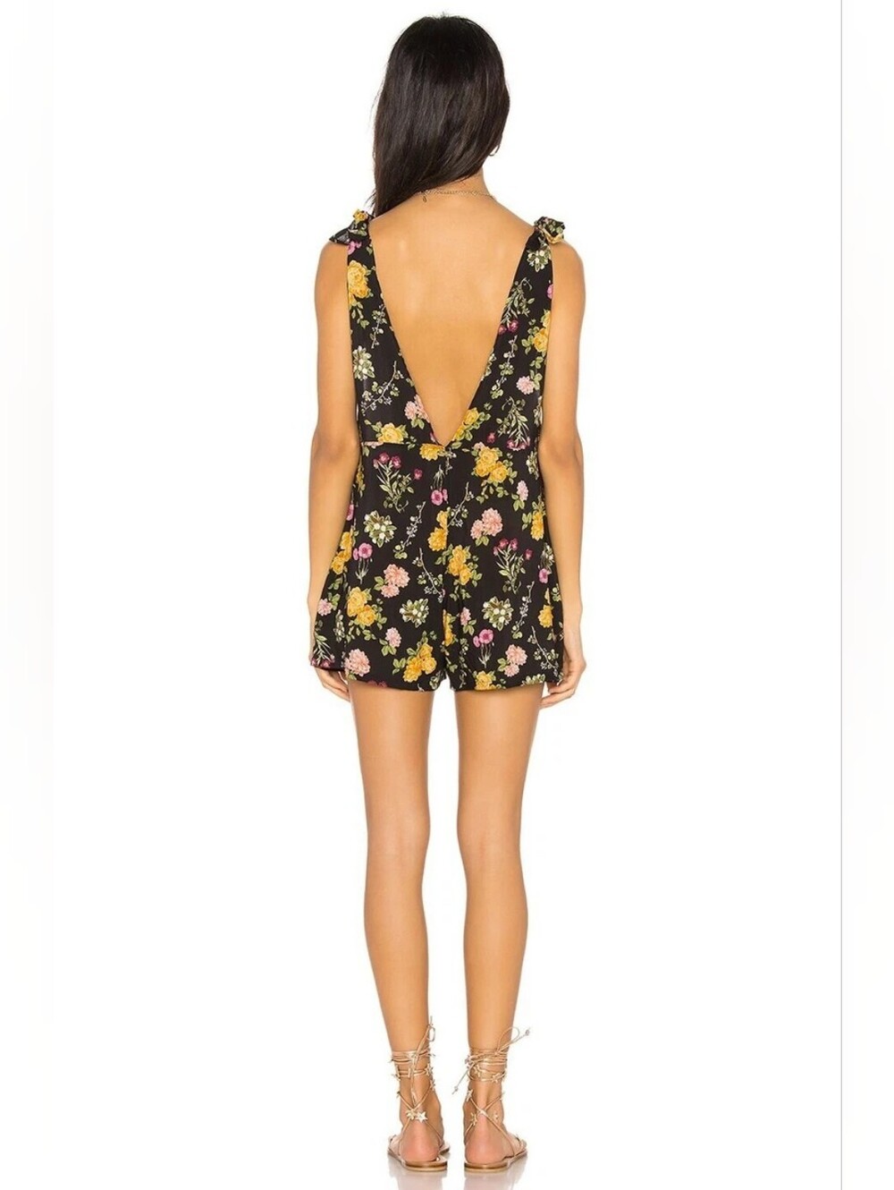 BEACH BUNNY Sunny Romper in Black Floral - Picture 11 of 12